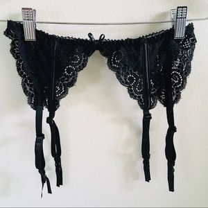 Black lace garter belt by The Escante Collection